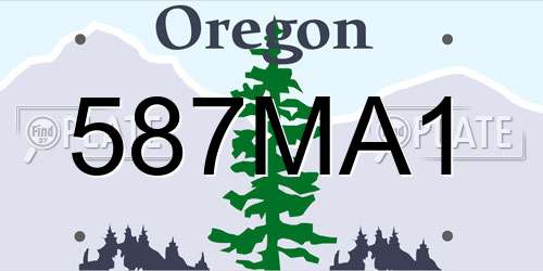 587MA1 Oregon License Plate