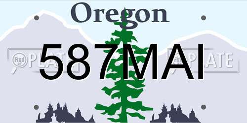587MAI Oregon License Plate