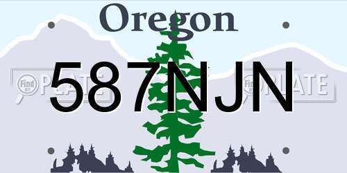 587NJN Oregon License Plate