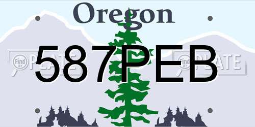 587PEB Oregon License Plate