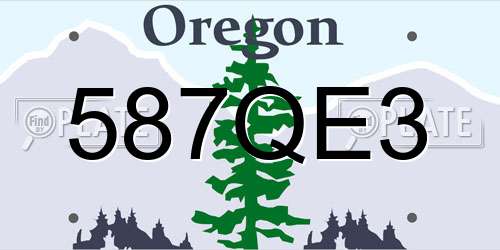 587QE3 Oregon License Plate