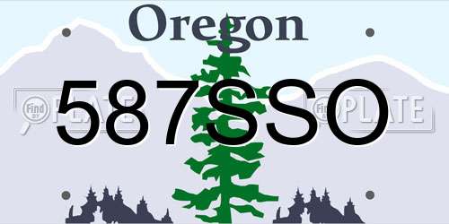 587SSO Oregon License Plate