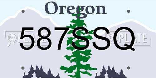 587SSQ Oregon License Plate