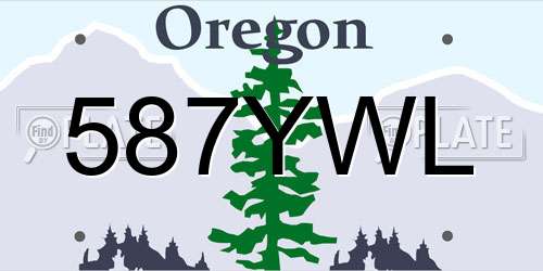587YWL Oregon License Plate