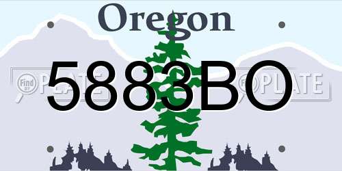 5883BO Oregon License Plate