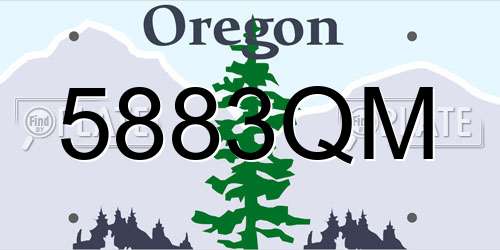 5883QM Oregon License Plate