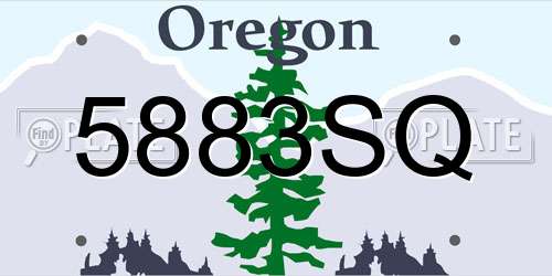 5883SQ Oregon License Plate