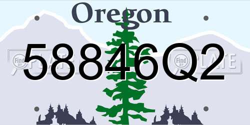 58846Q2 Oregon License Plate