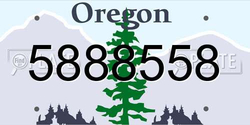5888558 Oregon License Plate