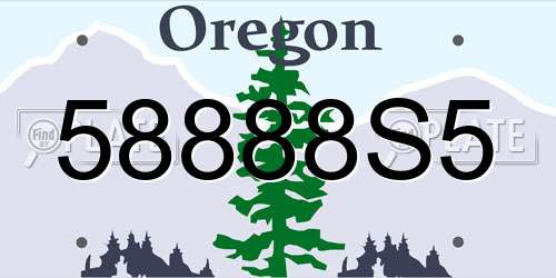 58888S5 Oregon License Plate