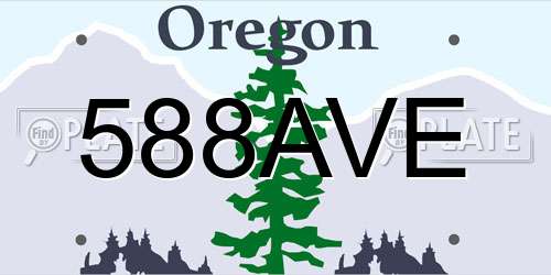 588AVE Oregon License Plate