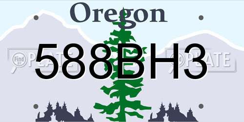 588BH3 Oregon License Plate
