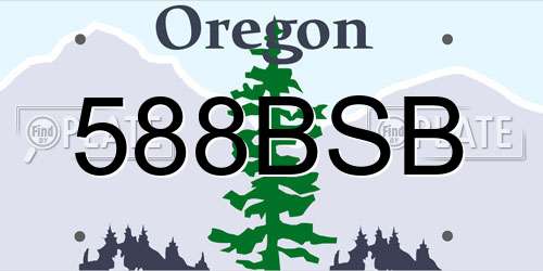 588BSB Oregon License Plate