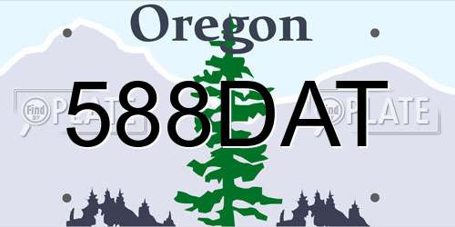 588DAT Oregon License Plate