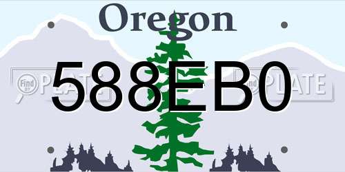 588EB0 Oregon License Plate