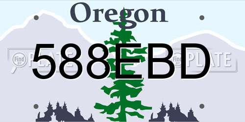 588EBD Oregon License Plate