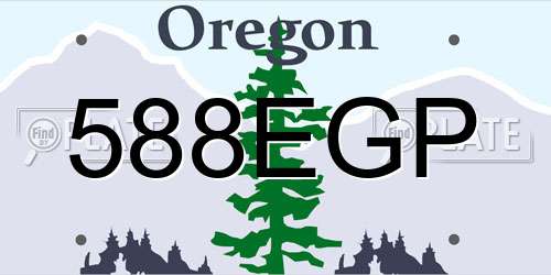 588EGP Oregon License Plate
