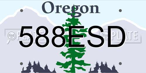 588ESD Oregon License Plate