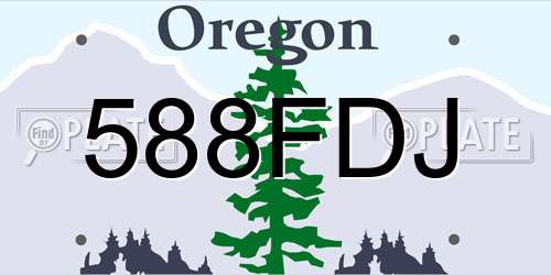 588FDJ Oregon License Plate