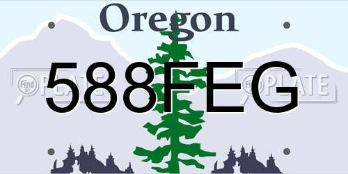 588FEG Oregon License Plate