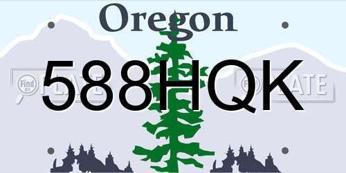 588HQK Oregon License Plate