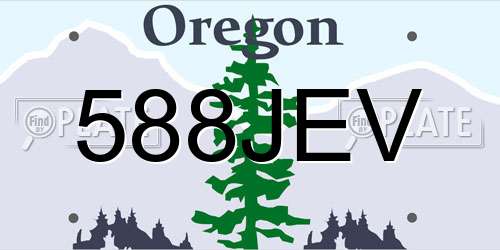 588JEV Oregon License Plate
