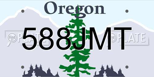 588JMT Oregon License Plate