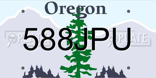 588JPU Oregon License Plate