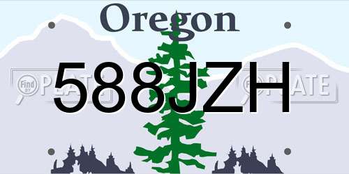 588JZH Oregon License Plate