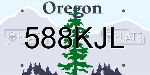 588KJL Oregon License Plate