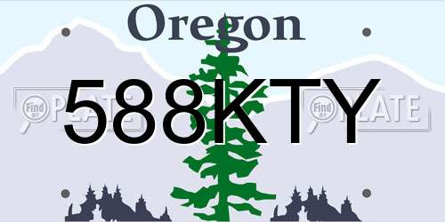 588KTY Oregon License Plate