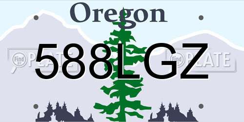 588LGZ Oregon License Plate