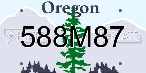 588M87 Oregon License Plate