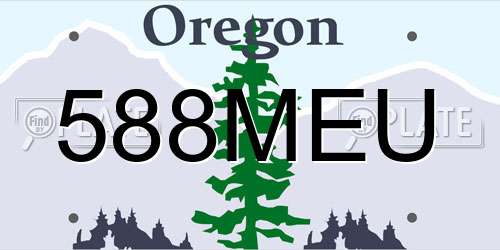 588MEU Oregon License Plate