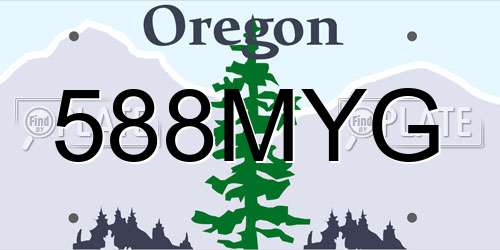 588MYG Oregon License Plate