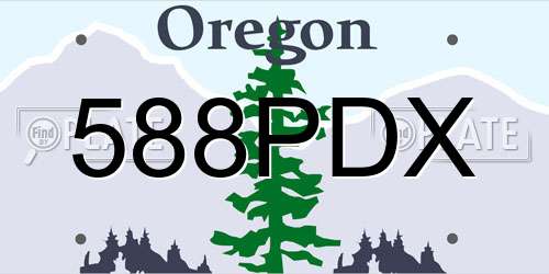 588PDX Oregon License Plate