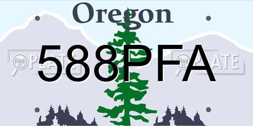 588PFA Oregon License Plate