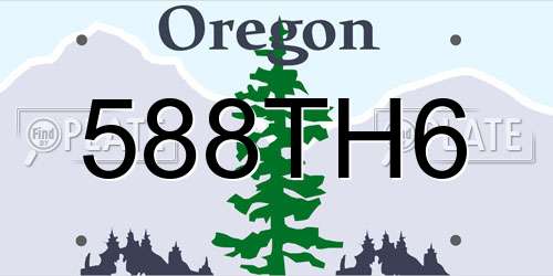 588TH6 Oregon License Plate