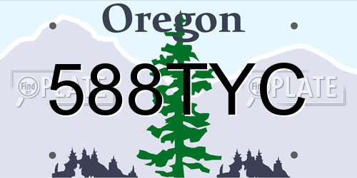 588TYC Oregon License Plate
