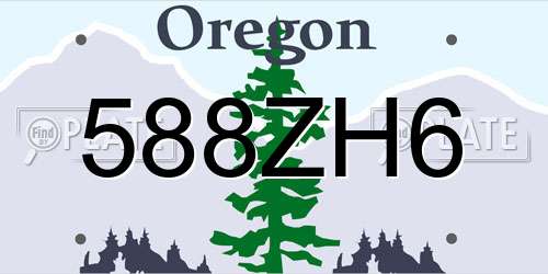 588ZH6 Oregon License Plate