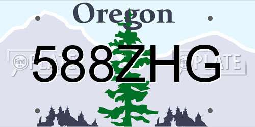 588ZHG Oregon License Plate