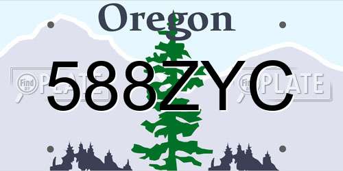 588ZYC Oregon License Plate