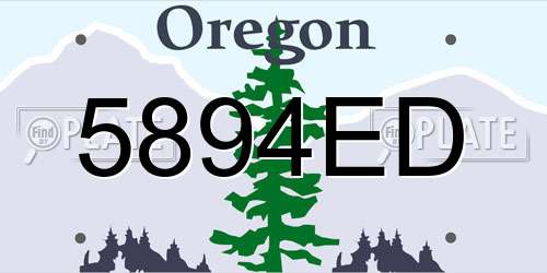 5894ED Oregon License Plate
