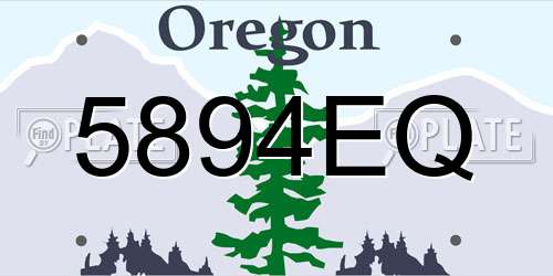 5894EQ Oregon License Plate