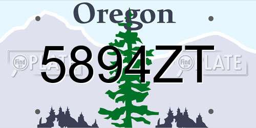 5894ZT Oregon License Plate