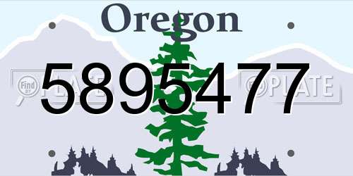 5895477 Oregon License Plate