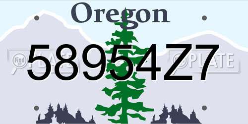 58954Z7 Oregon License Plate