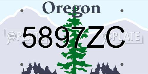 5897ZC Oregon License Plate