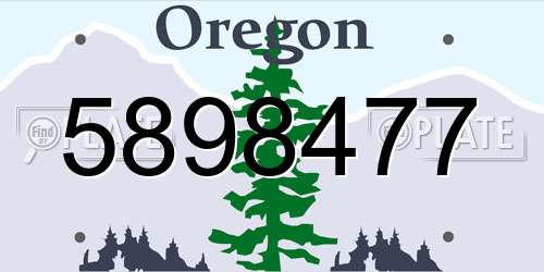 5898477 Oregon License Plate