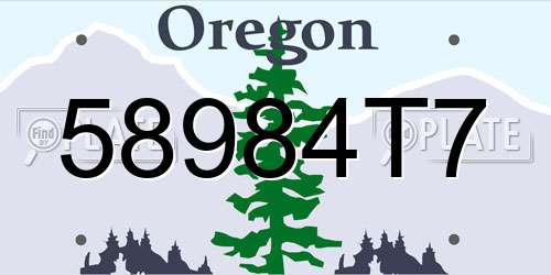 58984T7 Oregon License Plate